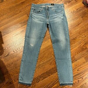 AG The Stevie Ankle Distressed Jeans